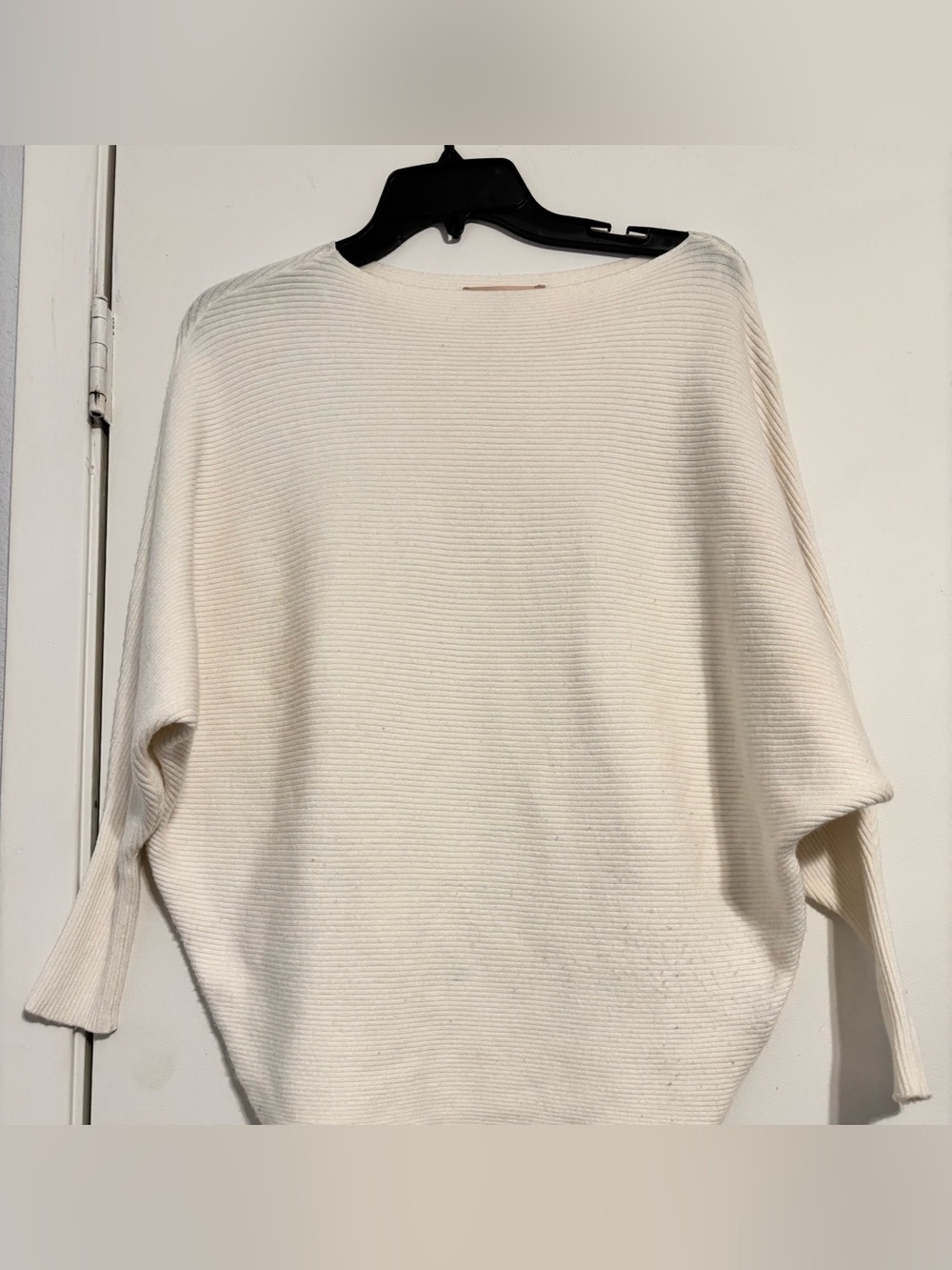 Philosophy Lightweight Cream Ribbed Boatneck Sweater
